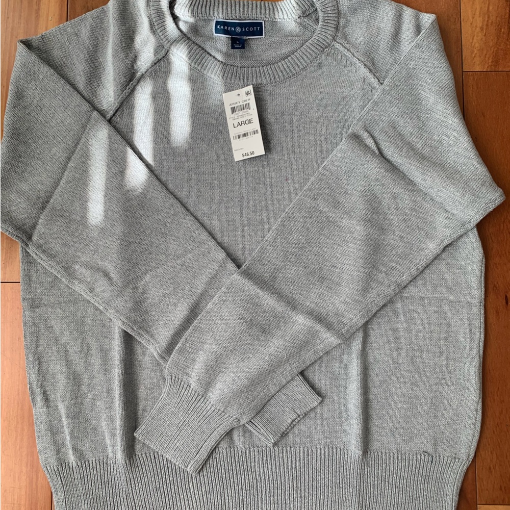 Brand New Karen Scott Jersey Crew Sweater For Sale